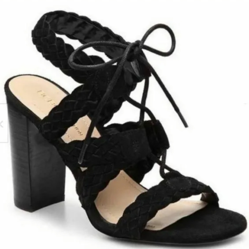 MOVING SALE BCBGeneration Lorette-X Black Suede Lace Up Sandals Size 8M